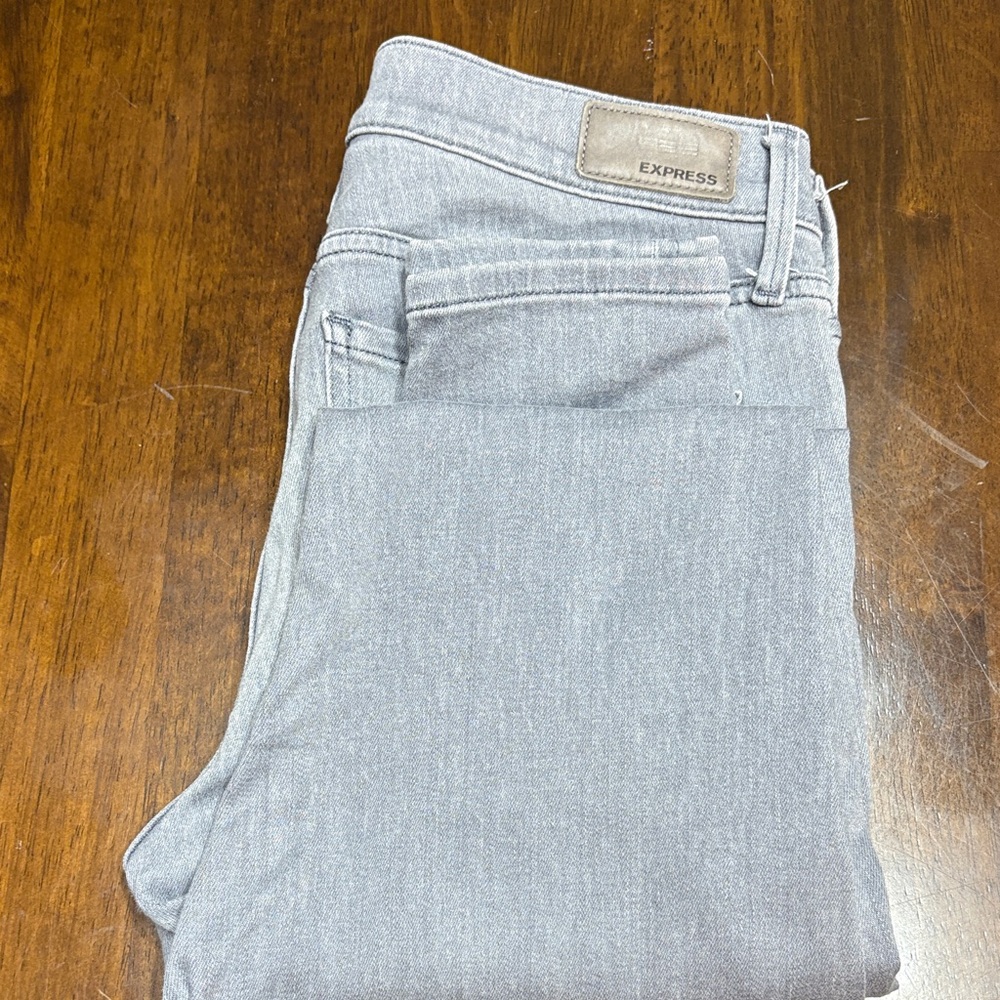 Express Women's Light Gray Skinny Jeans